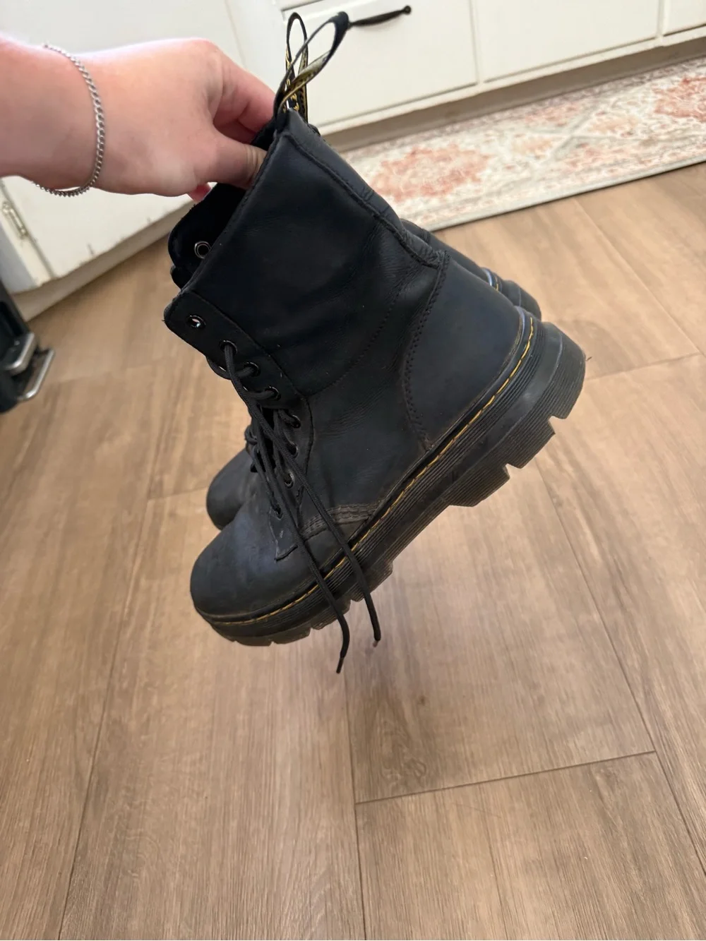 Dr. Martens Black Leather 8-Eye Lace-Up Boots